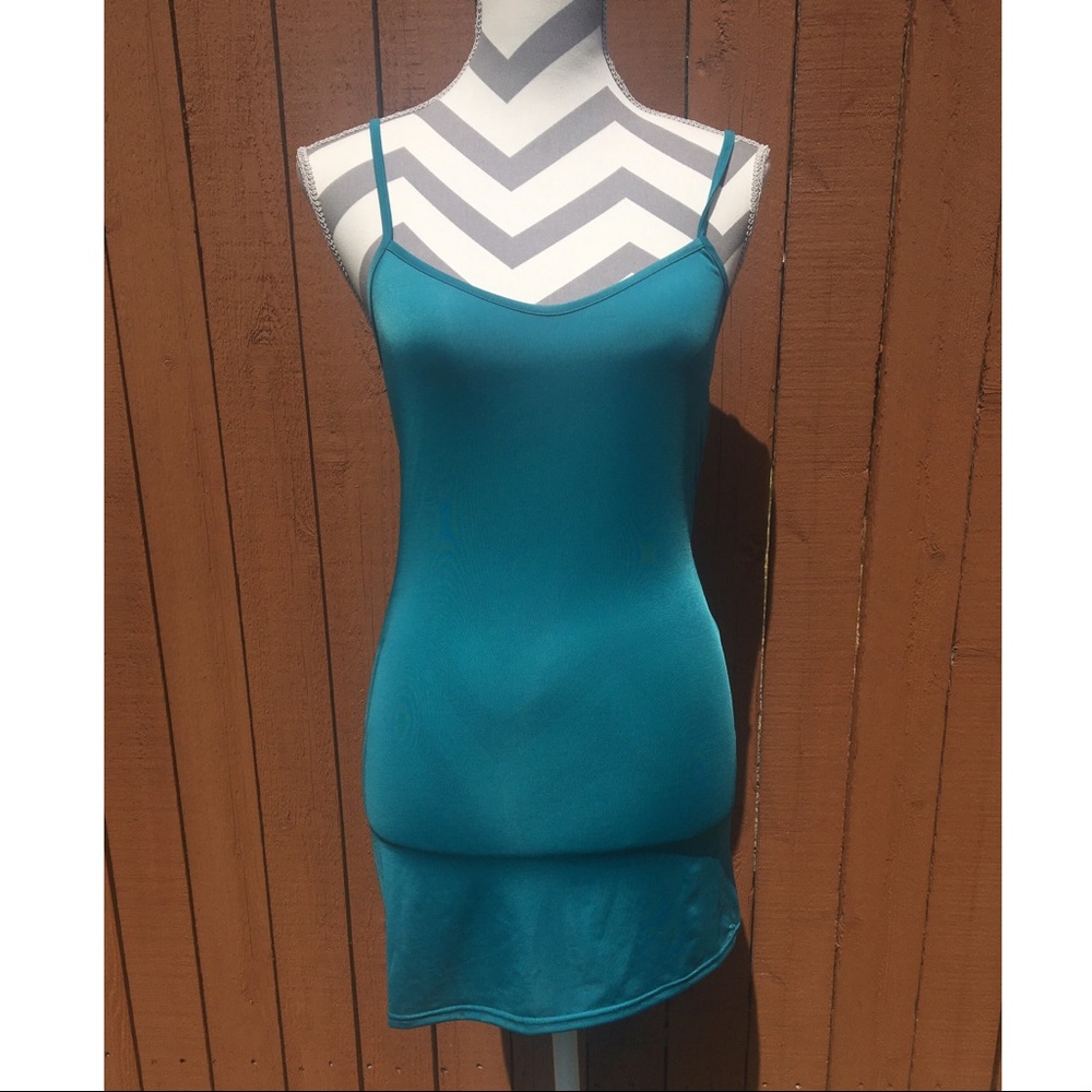 For Love and Lemons Teal Slip Dress